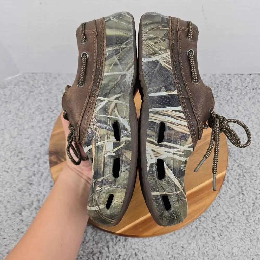 Crocs Mens 8 Camo Leather Islander Pitcrew Advantage Max-4 Realtree Comfort Clog